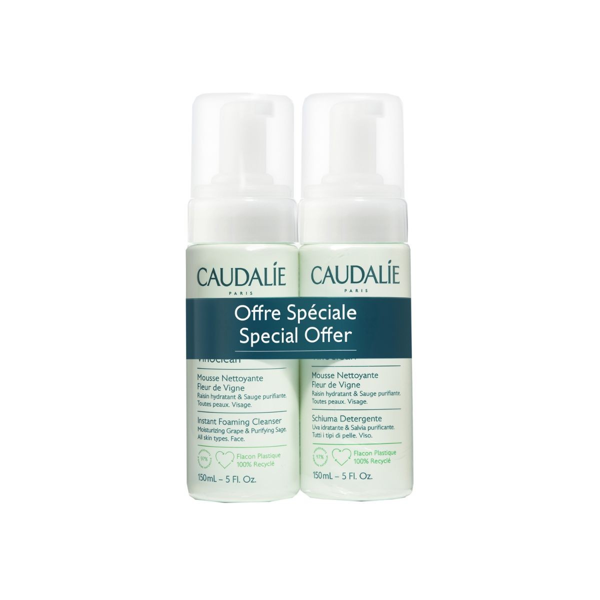 Caudalie Vinoclean Duo Instant Foaming Cleanser